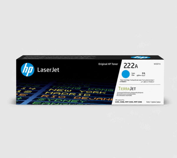 HP 222A Cyan Original LaserJet Toner Cartridge (W2221A)
