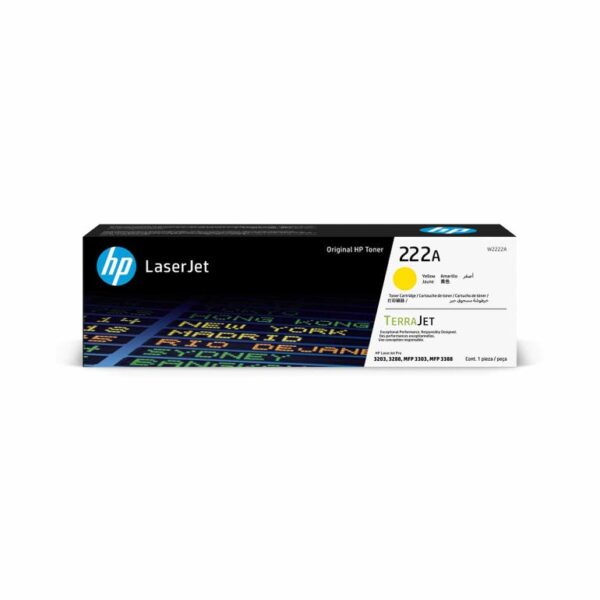 HP 222A Yellow Original LaserJet Toner Cartridge - (W2222A)