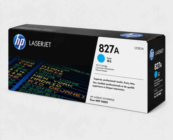 HP 827A Cyan Original LaserJet Toner Cartridge CF301A