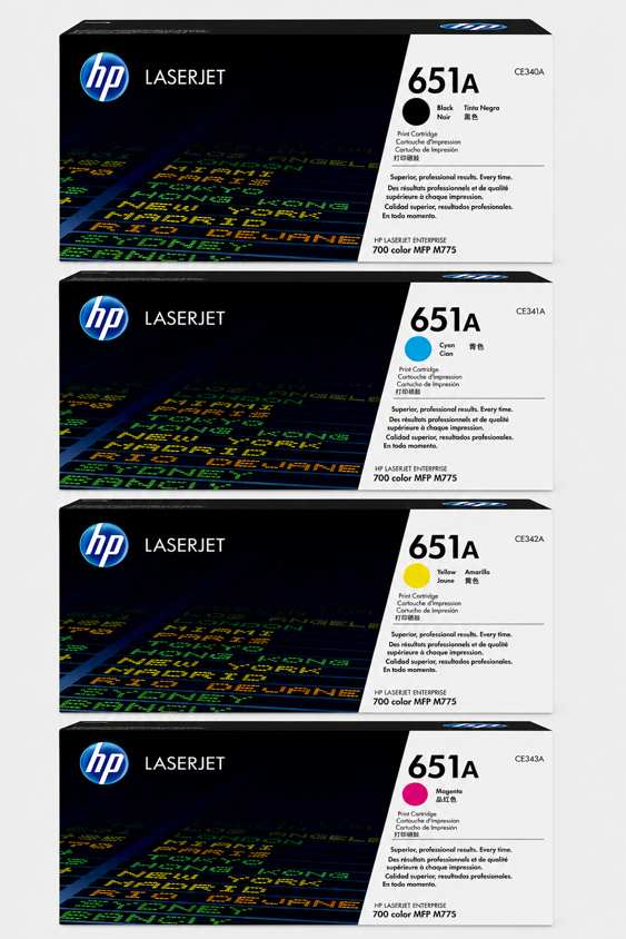 HP 651A Original LaserJet Toner Cartridge Black-Cyan-Yellow-Magenta.newest